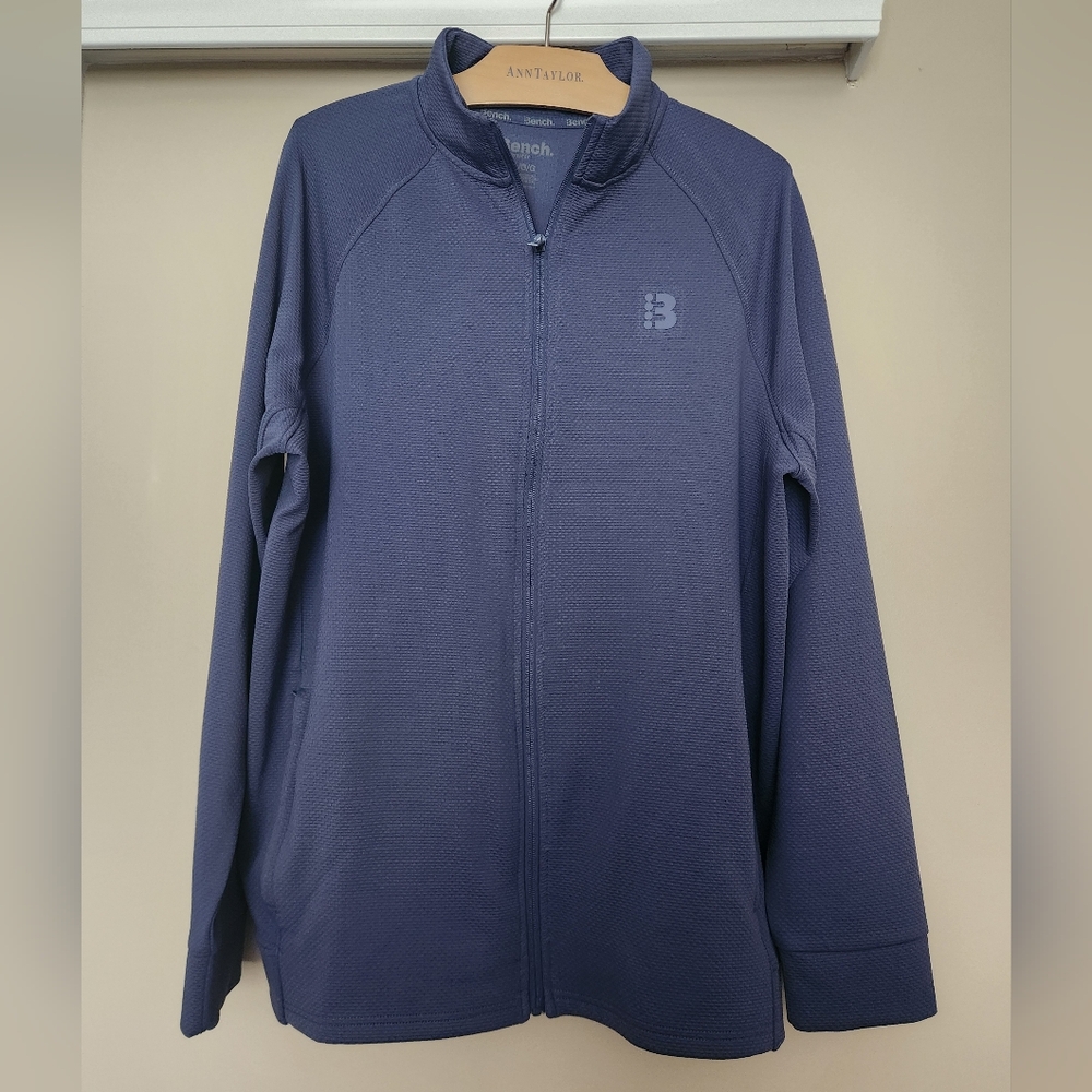 Bench Urbanwear Full-Zip Moisture Wicking Mock Jacket ~BLUE ~LARGE **NEW